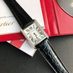 TW Factory Cartier Tank 762 Quartz Movement WG Case Diamond Bezel Crocodile Leather Strap Watch